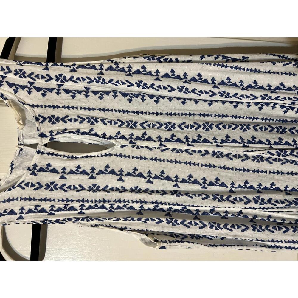 Altar’d State Women's cottagecore Casual Dress Blue Leaf - Picture 4 of 7